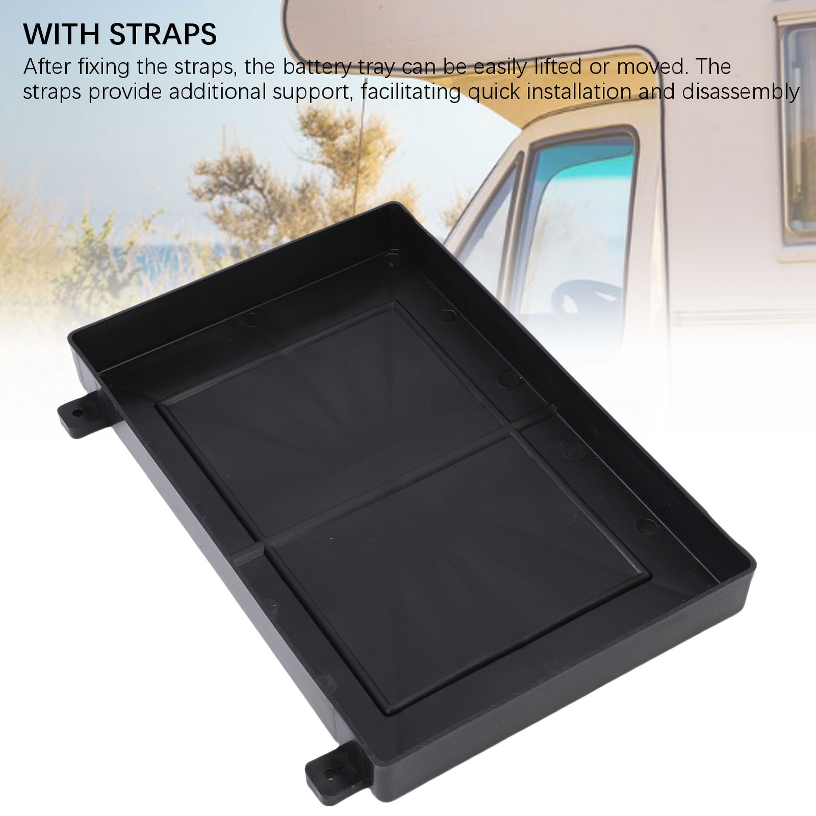 Marine Battery Tray 12V Portable Non Slide Boat Battery Holder With Hold Do LYND