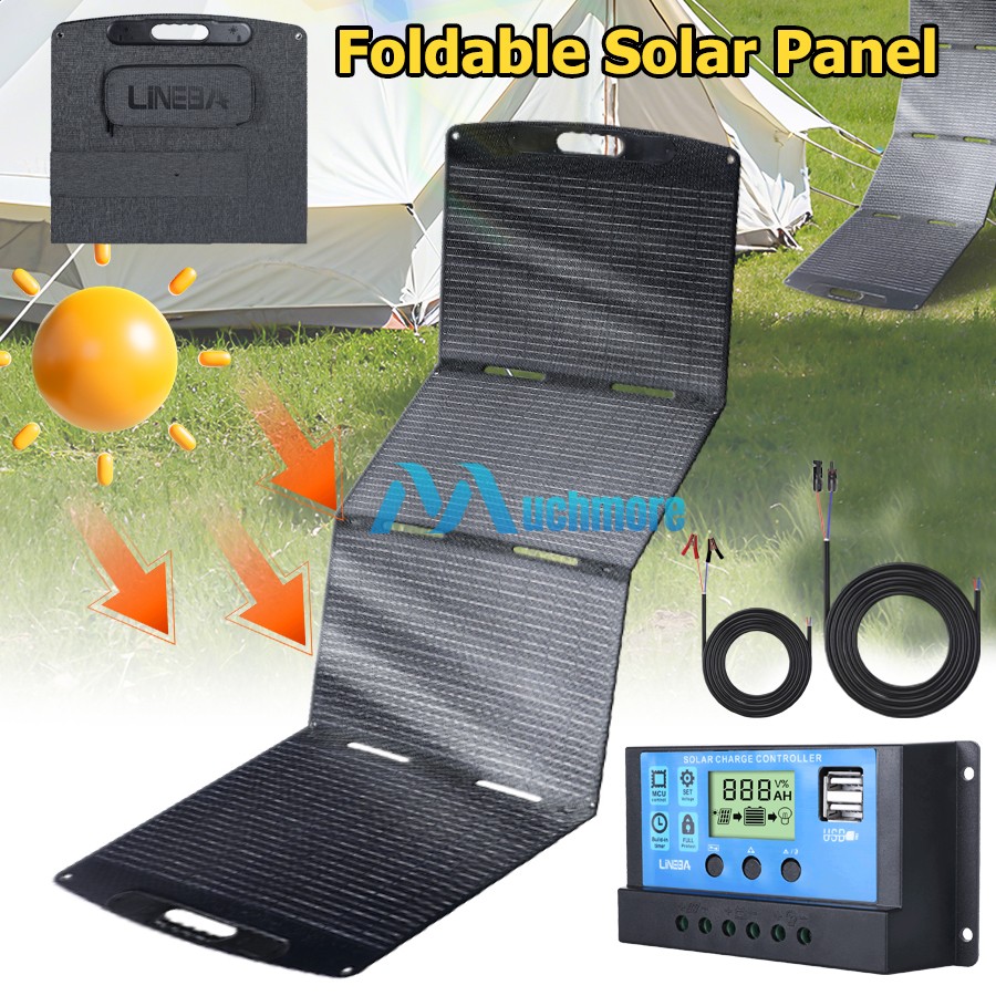5000W 110V Power Inverter With 200W Foldable Solar Panel Solar Generator Home RV