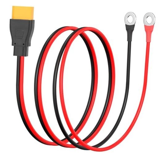 daitoku XT90 to O Ring Terminal Cable, 10AWG XT90 Male to O Ring Male Connector