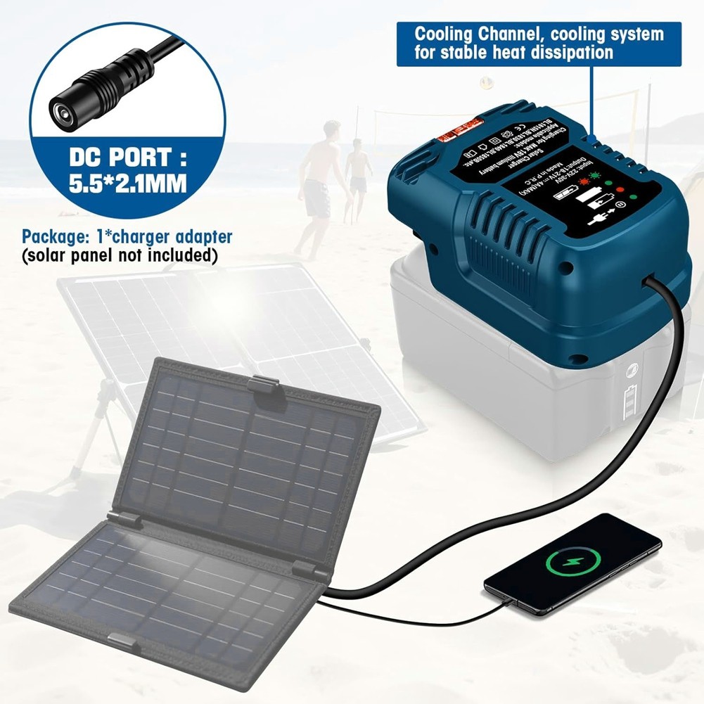 Solar for 18V Battery Outdoor Portable Camping Solar Adapter Work R6U49108
