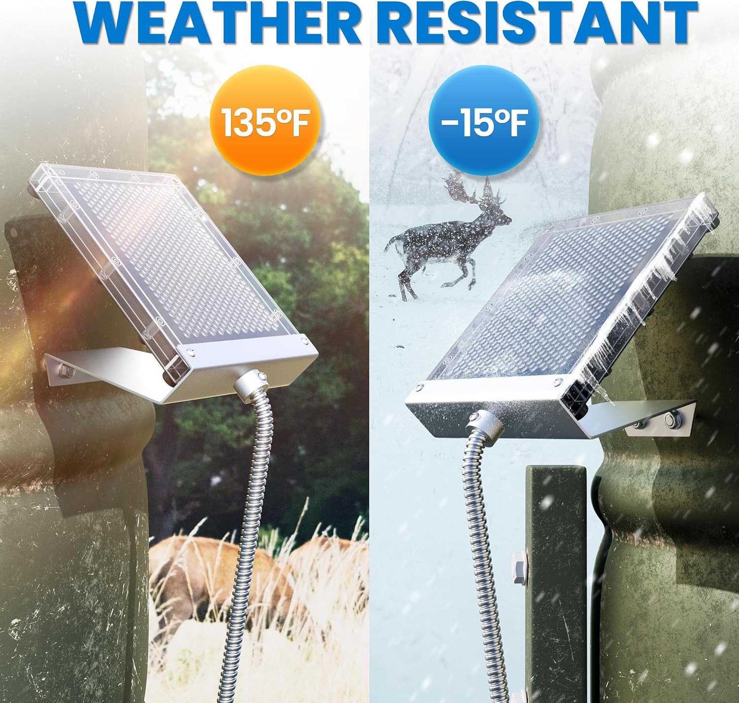 12V Solar Panel for Deer Feeder: 1.7W Waterproof Solar Battery Charger with Moun