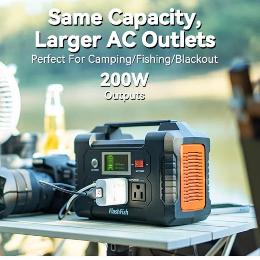 Portable Power Station 200W 151Wh Solar Generator Backup for Blackout/Camping/RV