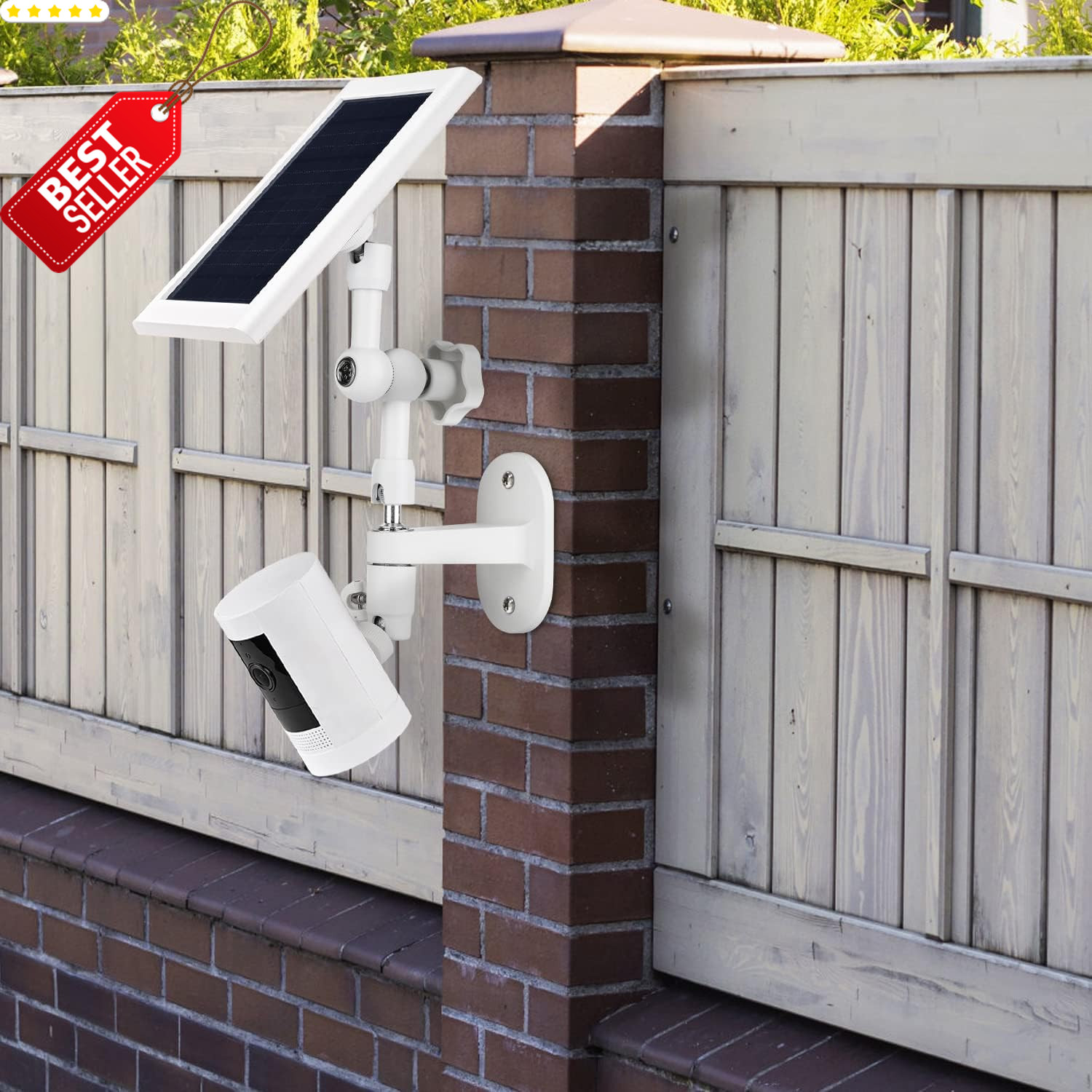 2-in-1 Wall Mount for Ring Solar Panel & Cam Battery Adjustable Angle – US