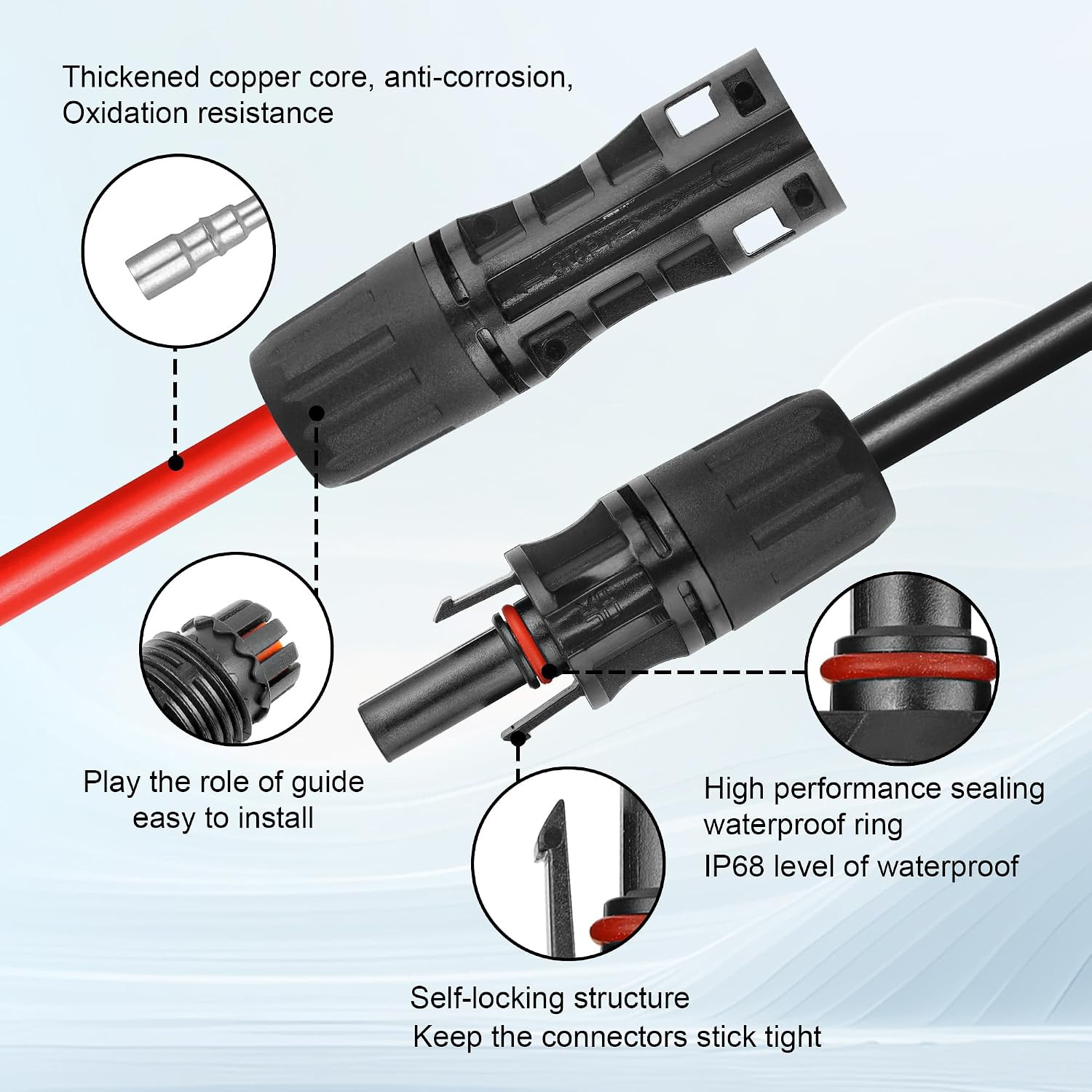 25 FEET 8AWG Solar Panel Extension Cable,8 Gauge Extension Cord, Solar Panel Wir