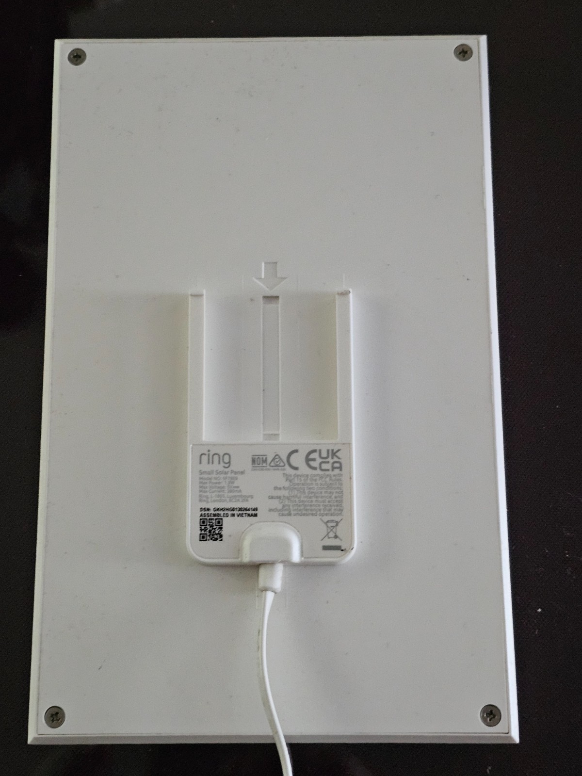 Ring OEM Solar Panel 1.9W for Stick Up Cam White 5F78E9 with combo mount
