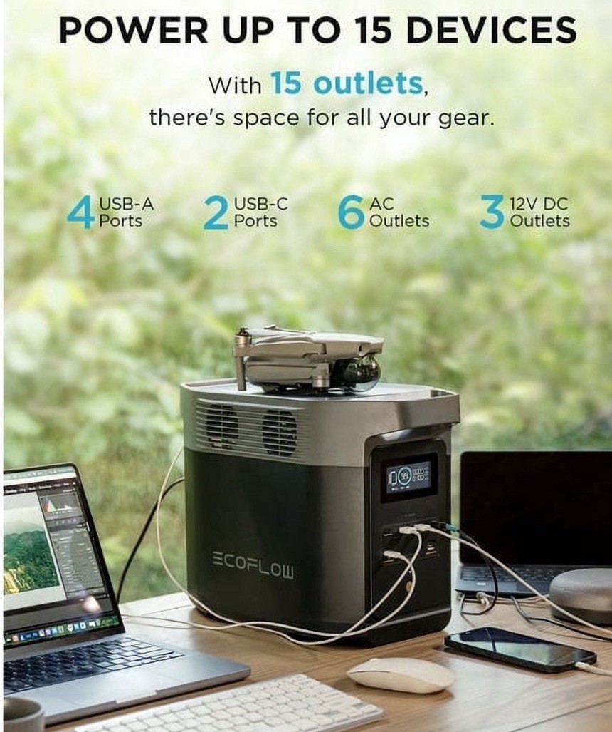 EcoFlow DELTA 2 950Wh Portable Power Station LiFePO4 Solar Generator 110/220V