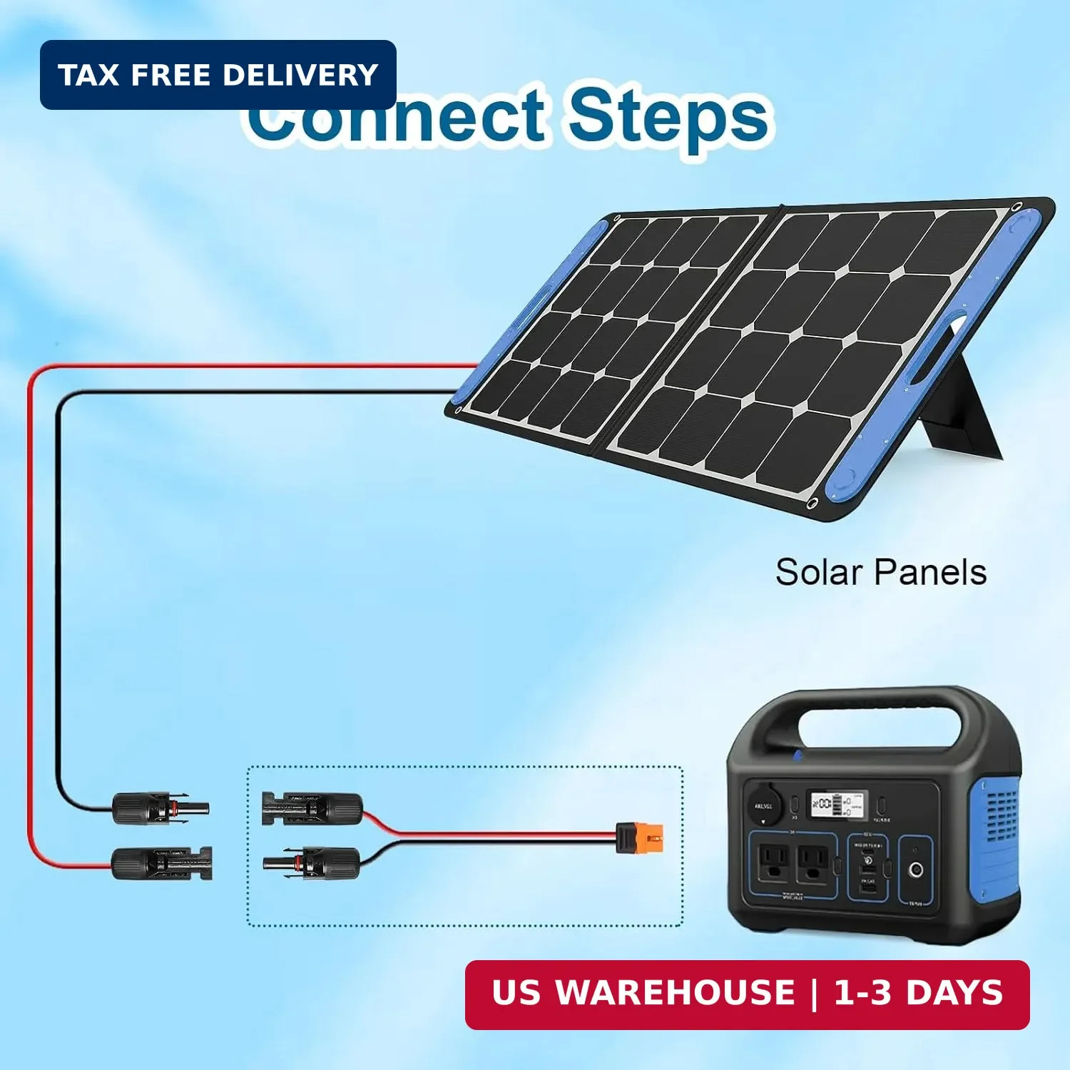 MOOKEERF Solar to XT60i Cable 10AWG 15FT Solar Panel to XT60i Adapter Connector