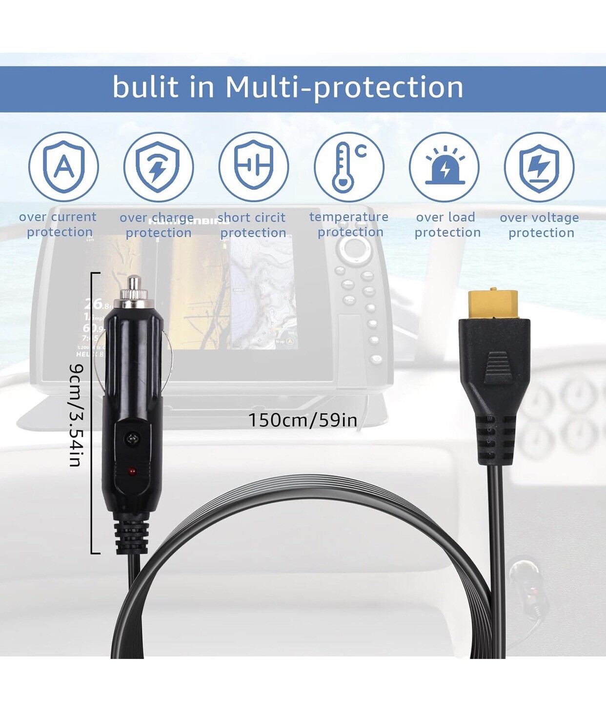 Portable12V/24V Car Charger Suitable for Ecoflow Delta/River, Bluetti EB55, Anke