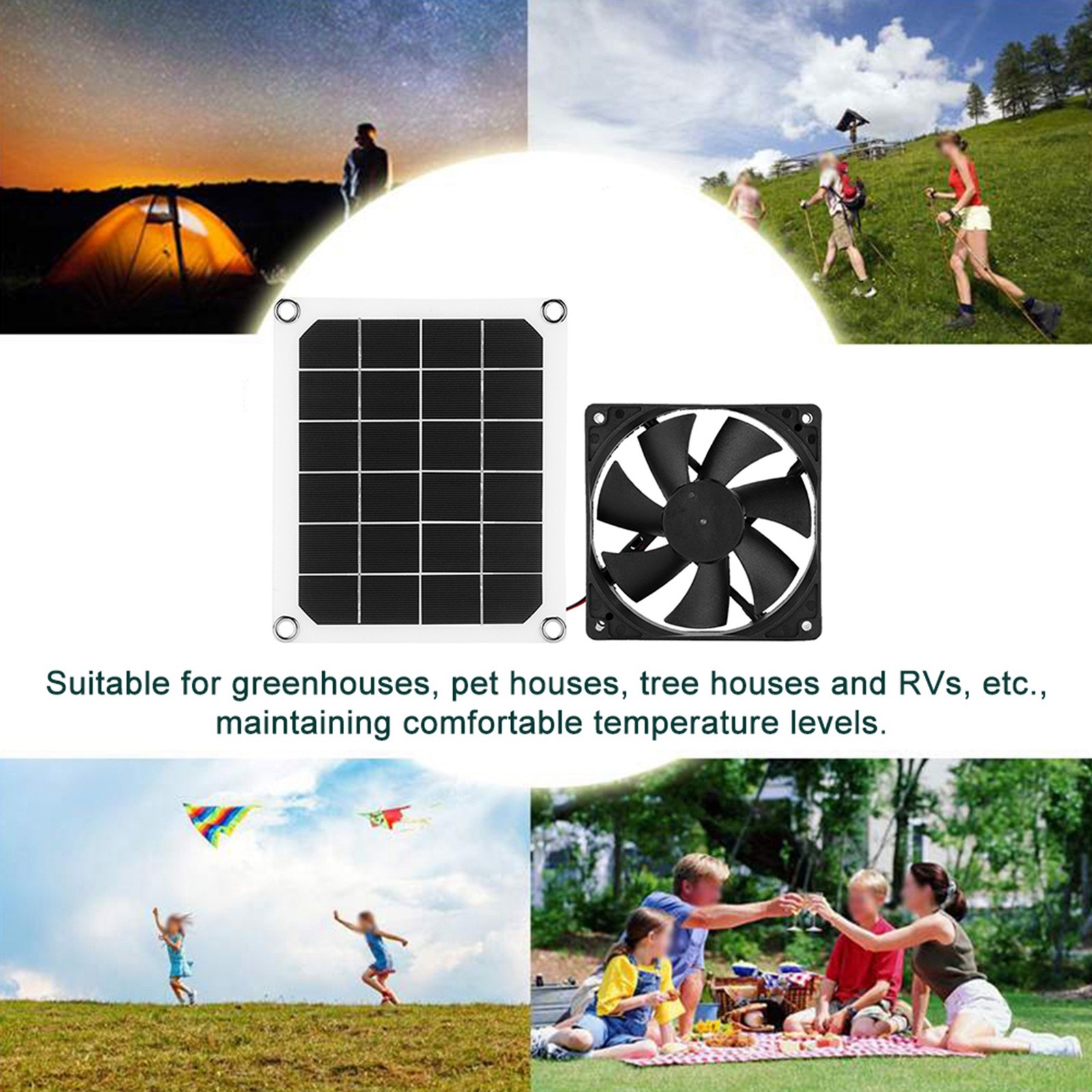 10W Solar Powered Fan Kit Solar Panel Waterproof DC Exhaust Fan For Chicken Coop