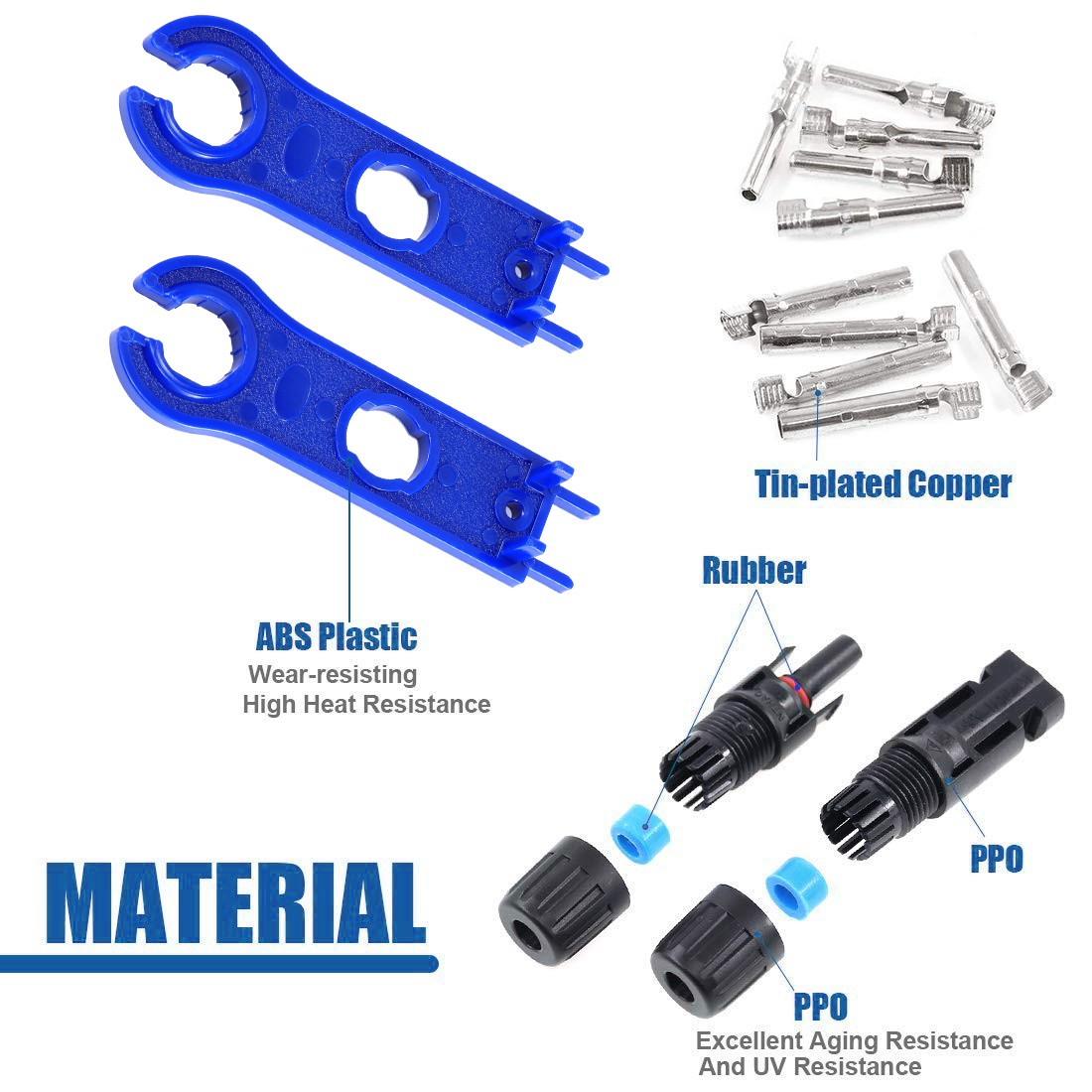 5Pairs MC4 Connectors IP67 30A DC1500V Waterproof for Outdoor Solar Panel Cable