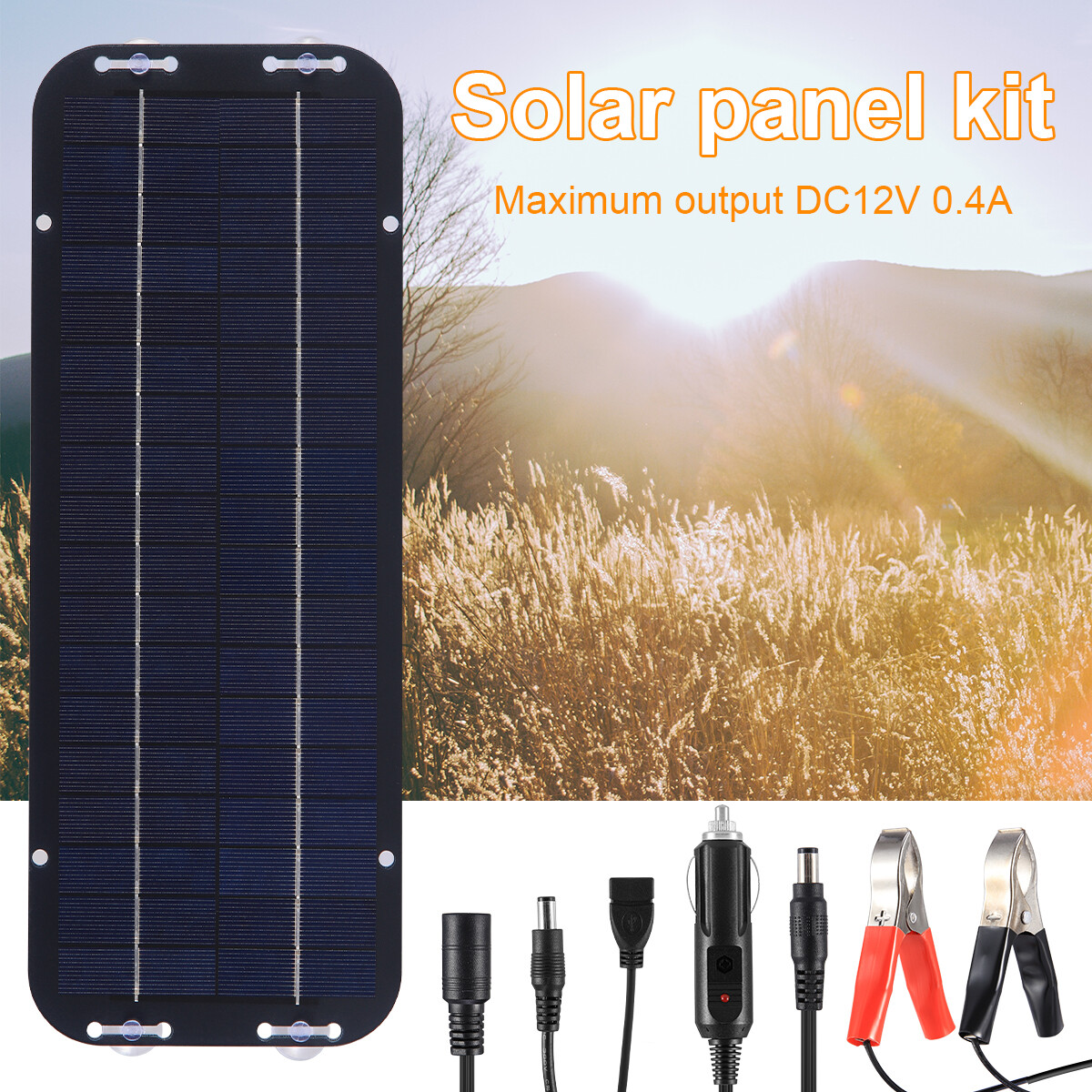 30W Solar Panel Kit 12V Trickle Charger Battery Charger Maintainer Boat RV Car