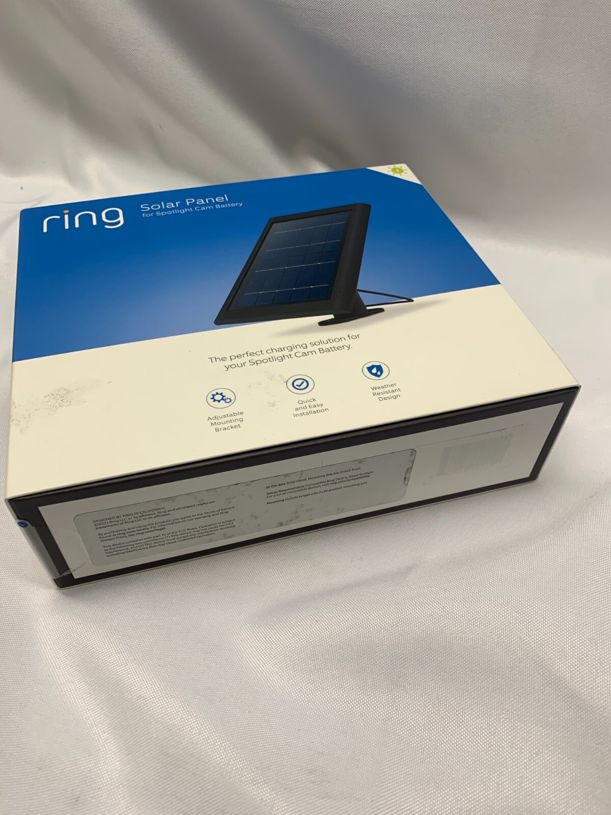 Solar Panel for Ring Spotlight Cam Battery and Stick Up Cam Battery-Black *New