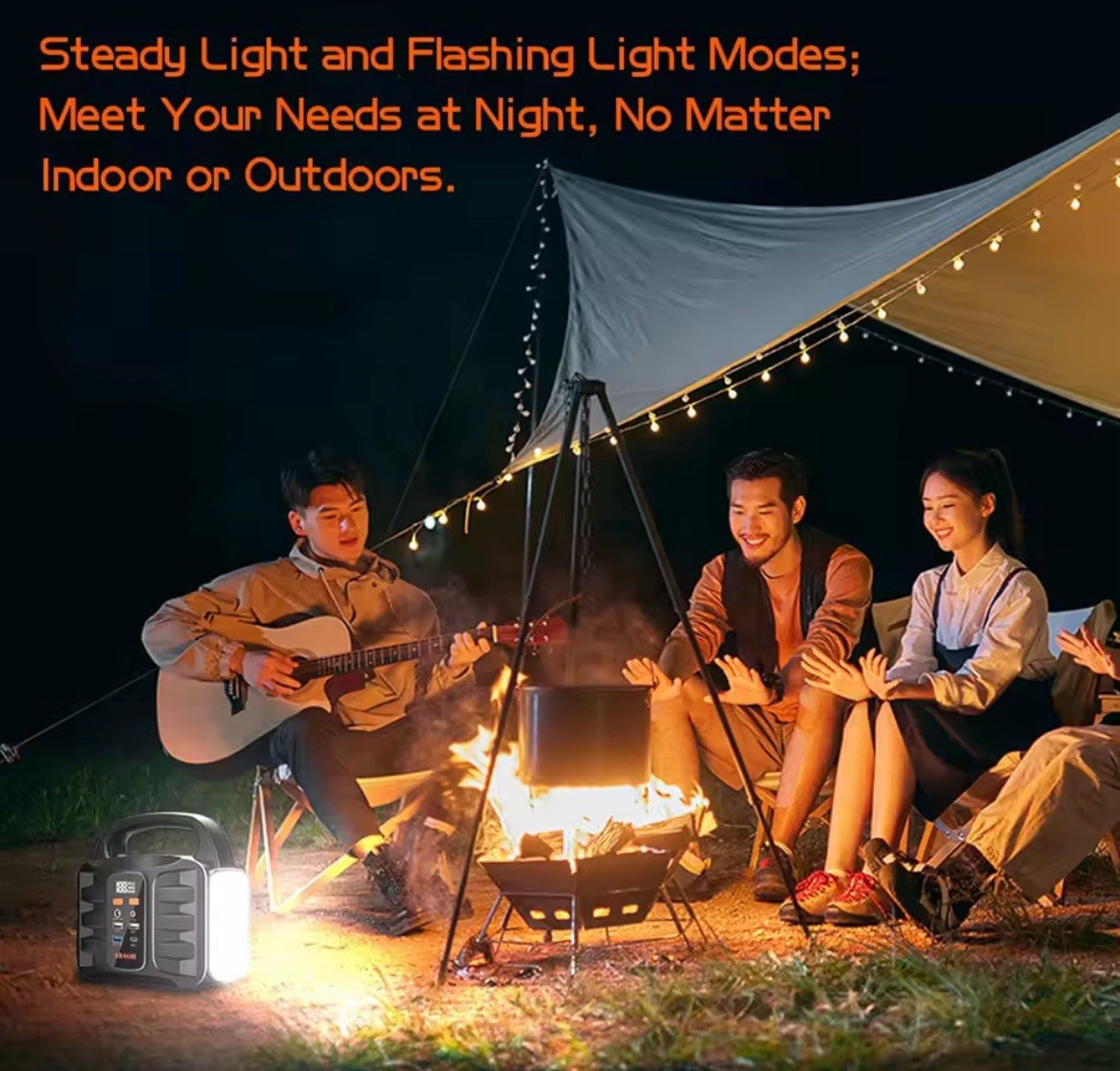 Portable Power Station 42000mAh Outdoor Solar Generator w/ 110V/150W (Peak 200W)