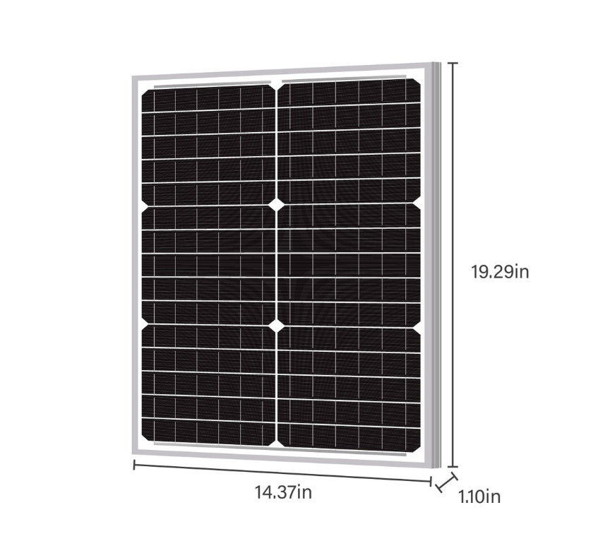 Newpowa 30W 12V Mono Solar Panel RV Gate Off-Grid Battery Charger Durable