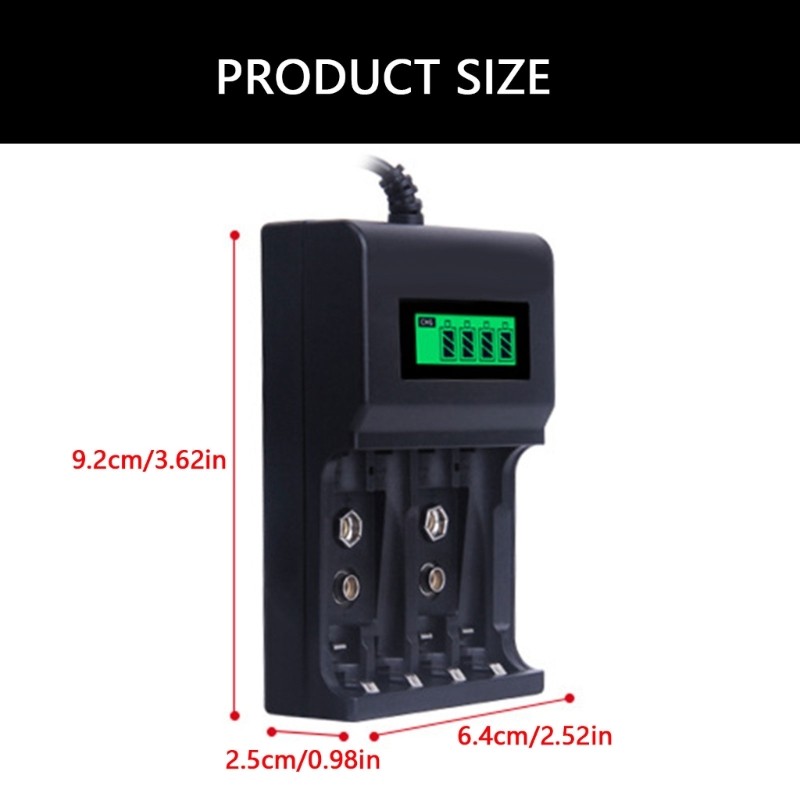 Travel Friendly 4Slot Charger for 2A/3A Rechargeable Batteries Power Supply