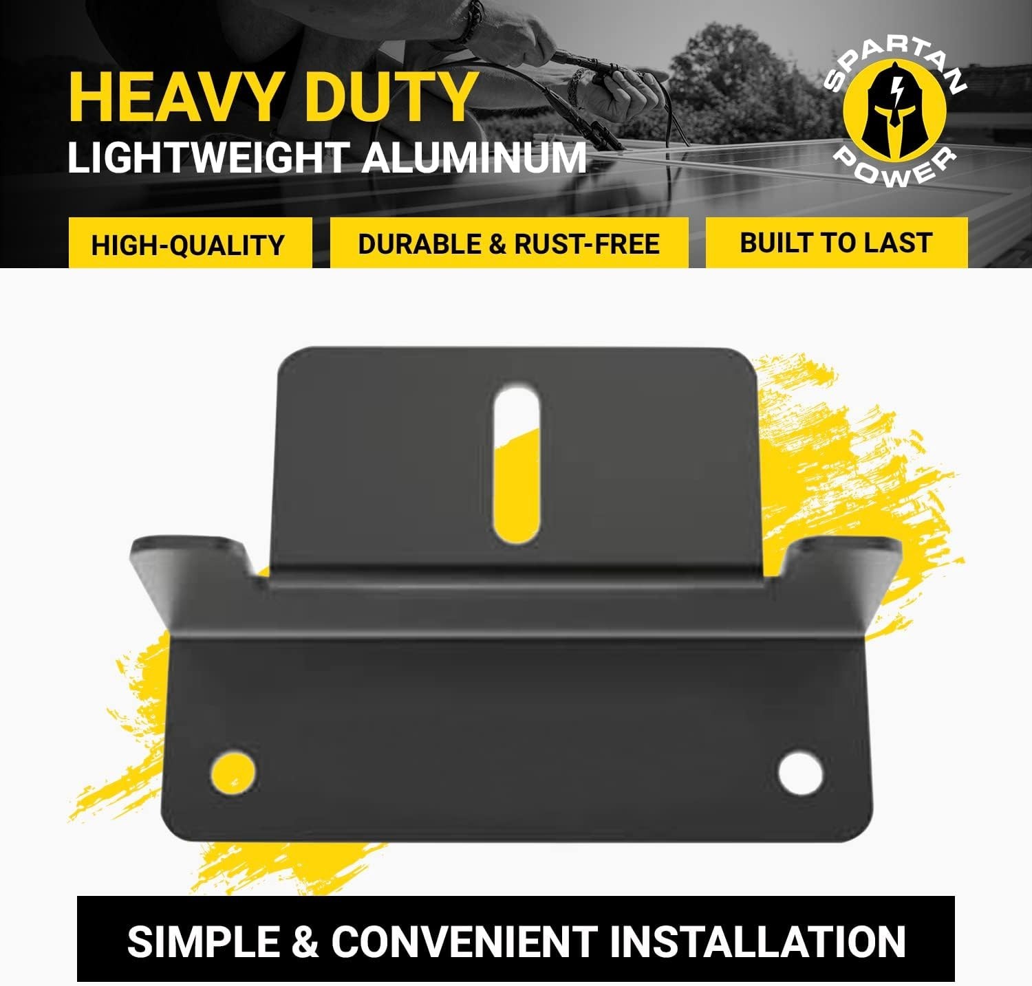 Black Solar Panel Z Bracket Mount – Lightweight Anodized Aluminum Mounting Br…