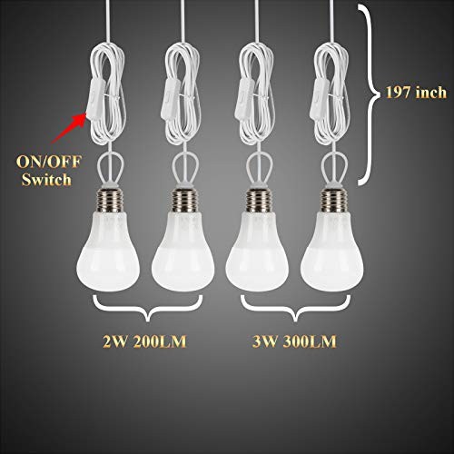 Solar Lights for Inside, 4 Bulbs Solar Shed Lights with On Off Switch, 30W