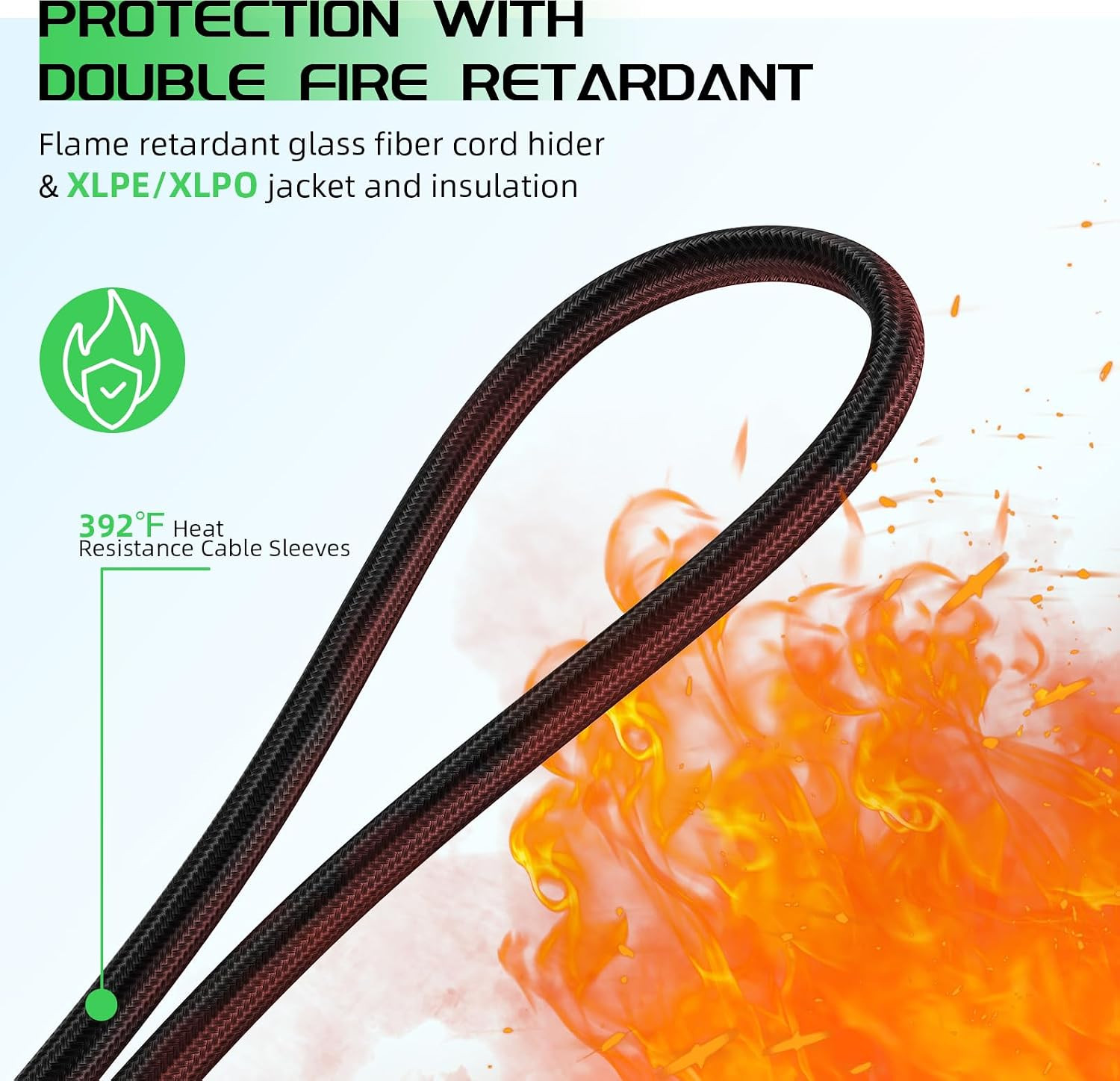Bateria Power Solar to XT60 Extension Cable, 12WG 10FT Flame Retardant Protectiv