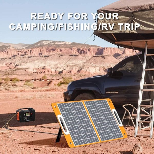 200W Portable Power Station, FlashFish 40800mAh Solar Generator for AC DC USB