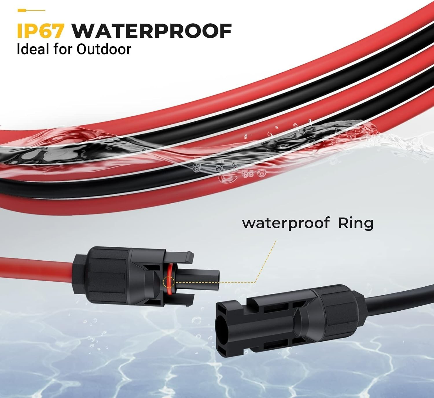Complete Solar Kit: 20FT 10AWG Solar Extension Cable with Extra Connectors