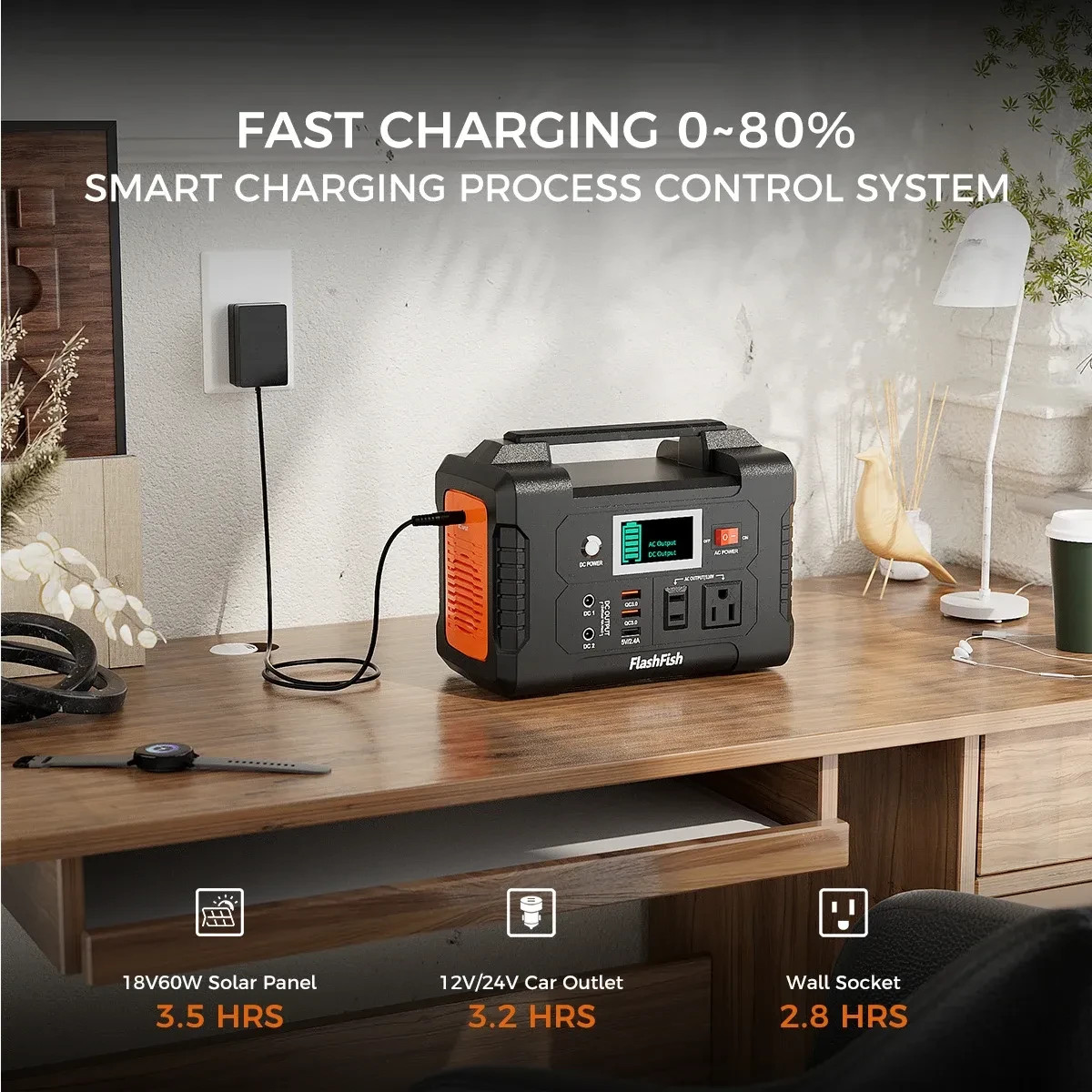 Flashfish E200 Portable Solar Generator 40800mAh 200W Power Station Outdoor Camp