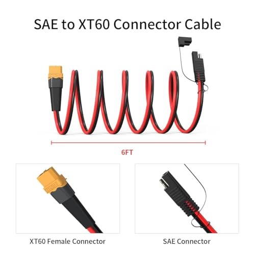 12AWG XT60 to SAE Connector Extension Cable with 6FT 12AWG SAE to XT60 Cable
