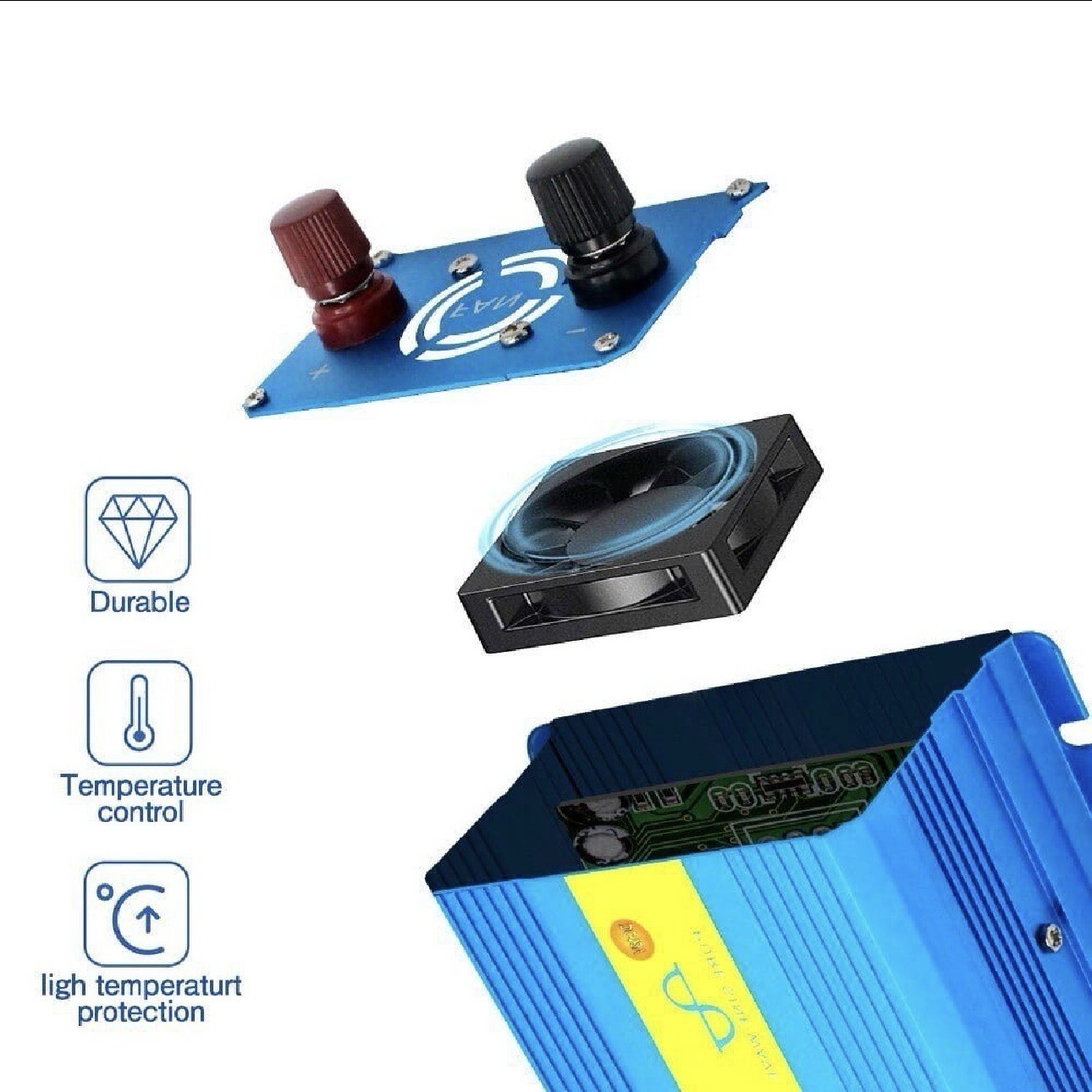 LVYUAN 3000W Pure Sine Wave Power Inverter – 24V DC to 110V AC – 6000W Peak