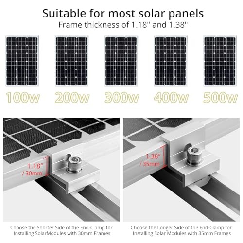 Solar Panel Bracket Kit, 6 Pcs 7.87 in Aluminium Solar Panel Mounting Silver