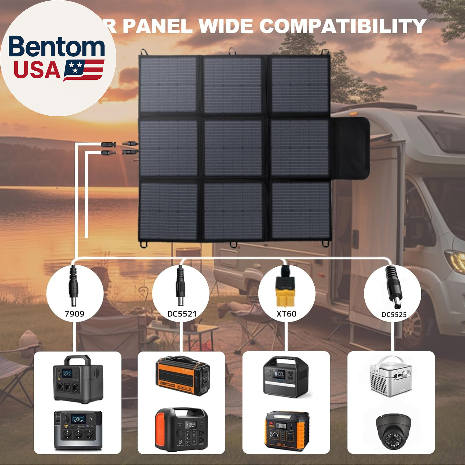 400W Portable Solar Panel, 36V Foldable Blanket Solar Panel IP64 P-PERC, Upgrade