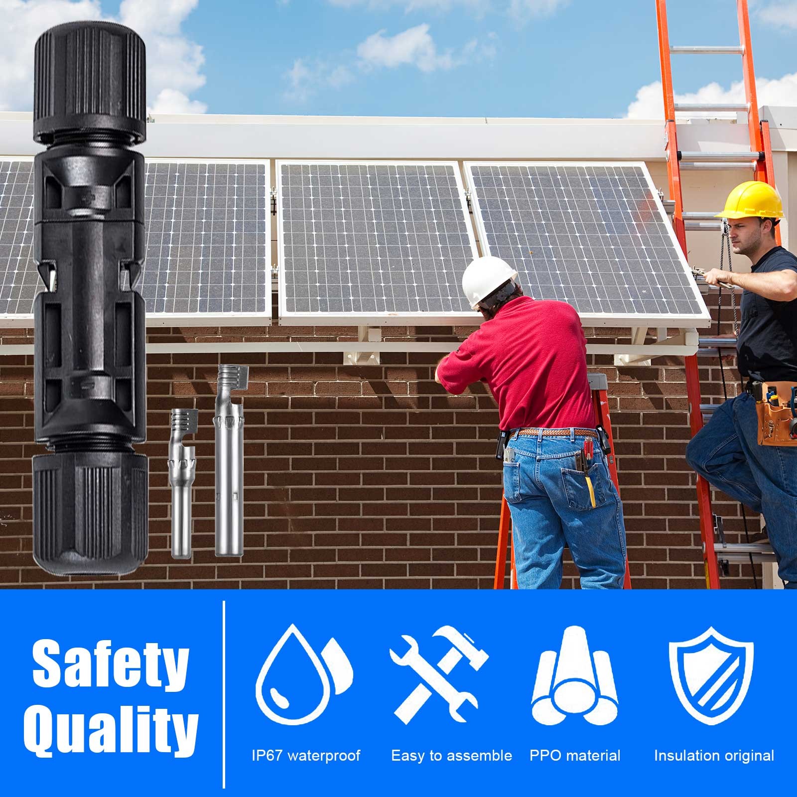 5Pairs Male Female M/F Wire Cable Connector Tool Set Solar Panel 30A Waterproof