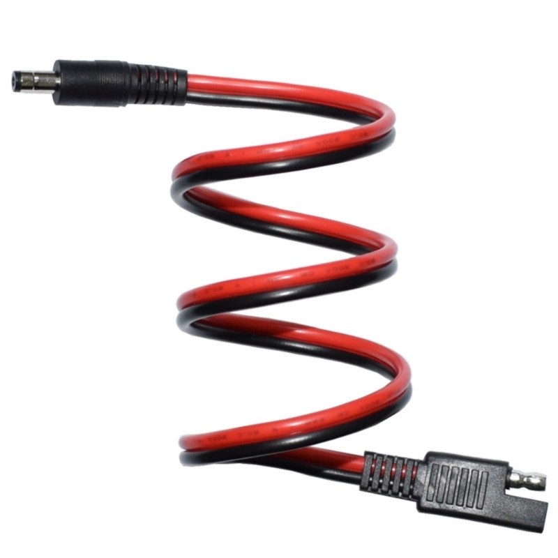 60cm SAE 2Pin Quick Disconnects to DC5.5mm Power Cable for Reliable Motorcycle