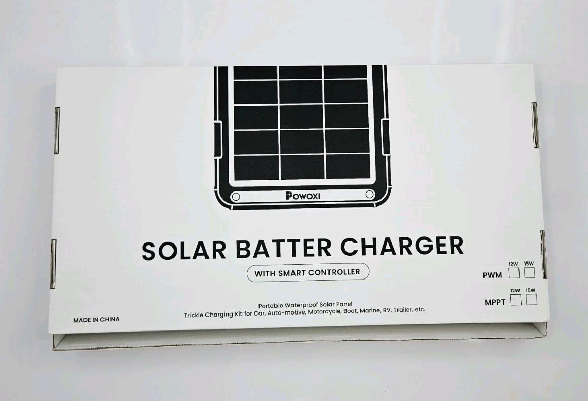 12V 12W Solar Car Battery Trickle Charger Maintainer with Smart PWM Controller