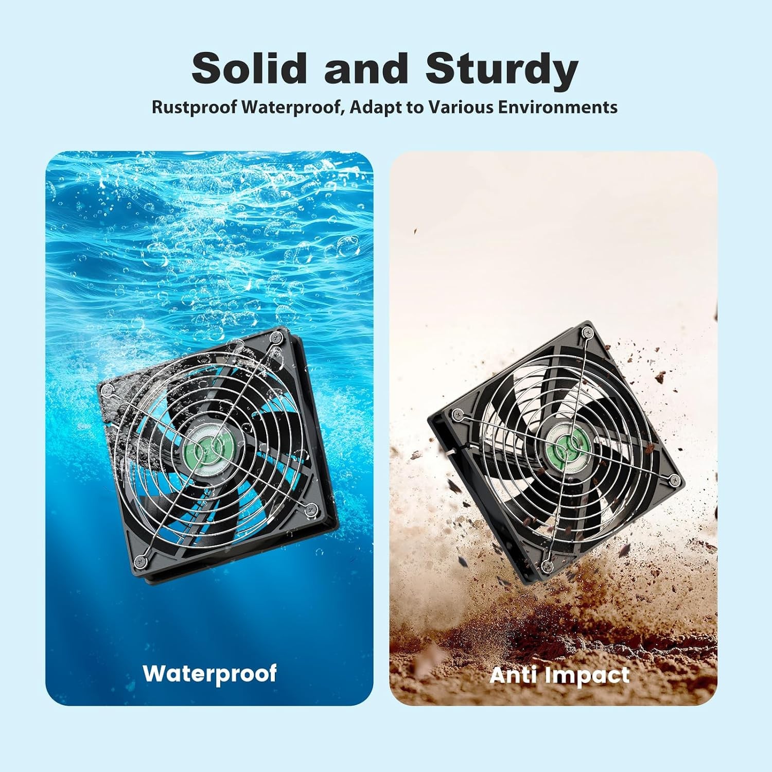 20W Solar Powered Outdoor Waterproof Chicken Coop Greenhouse Fan 2 Kit 4.7″ Fan