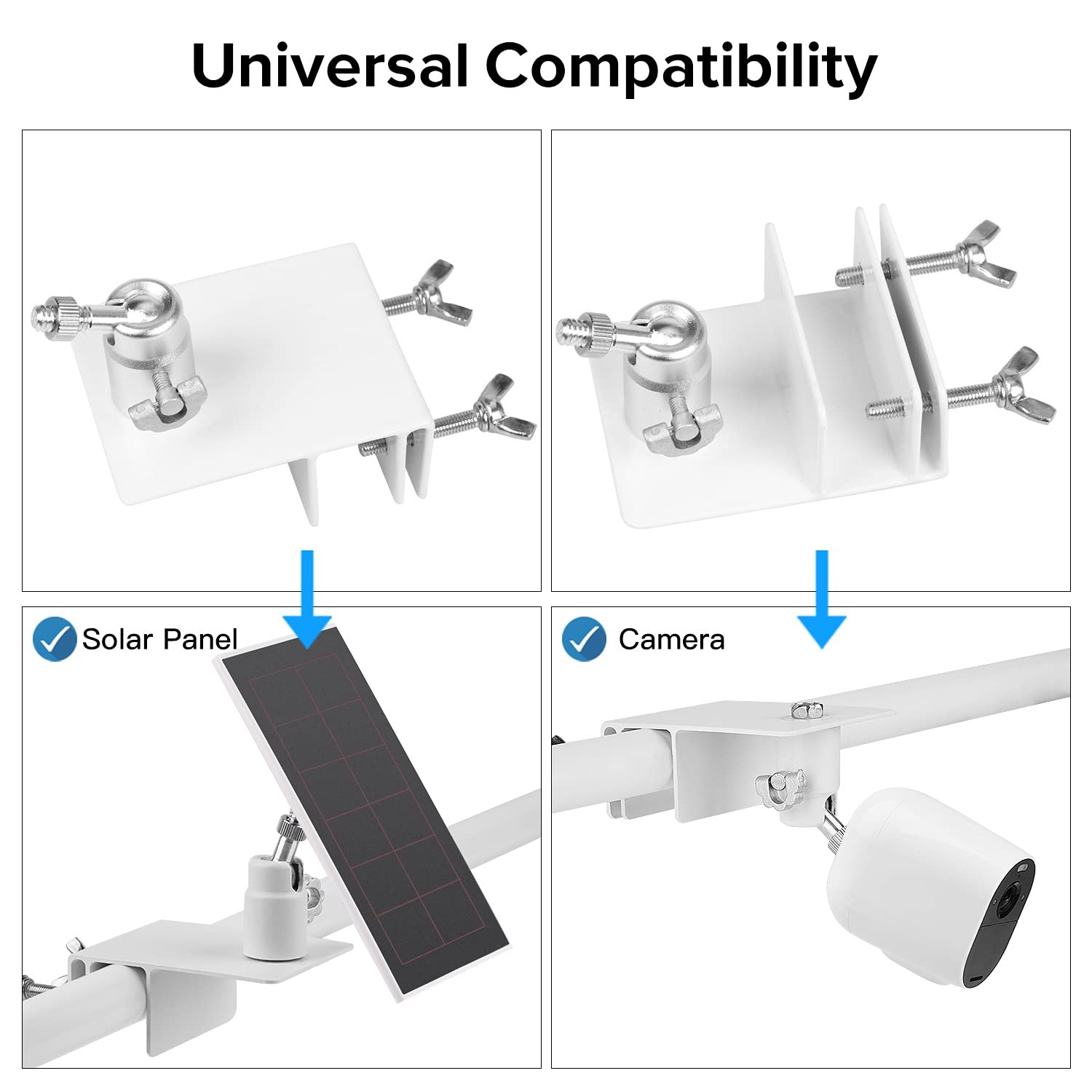 2Pack Gutter Mount Compatible with Arlo Essential Solar Panel, Arlo Pro 5S/Pro