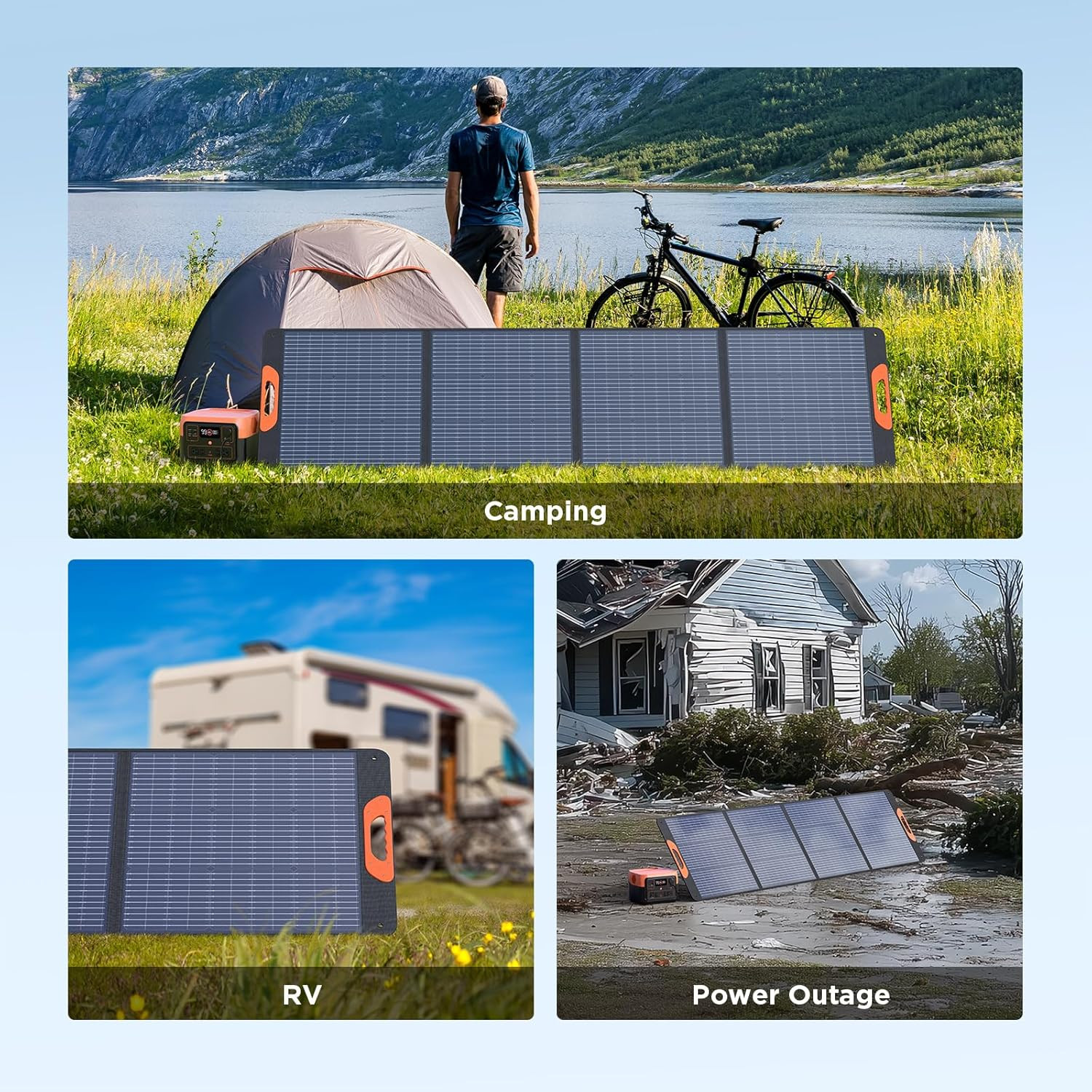 220 Watt Portable Solar Panel for Power Station,Hurricane Preparedness Items,18.