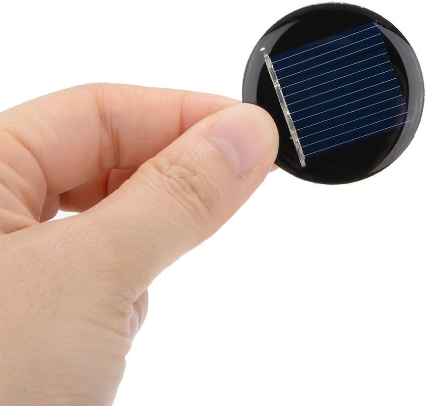 Uxcell 5Pcs 2V 40Ma Poly Mini round Solar Cell Panel Module DIY for Light Toys C