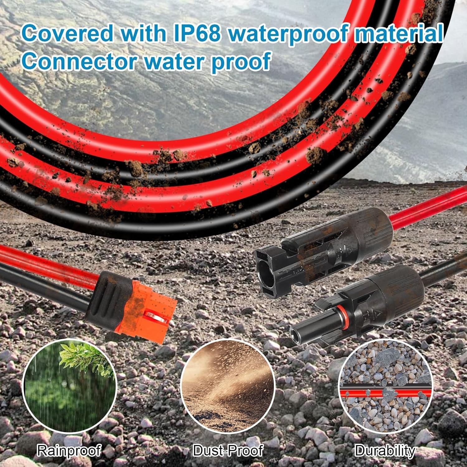 10AWG 3FT XT60i Solar Extension Cable – Heavy Duty for RV & Power Stations