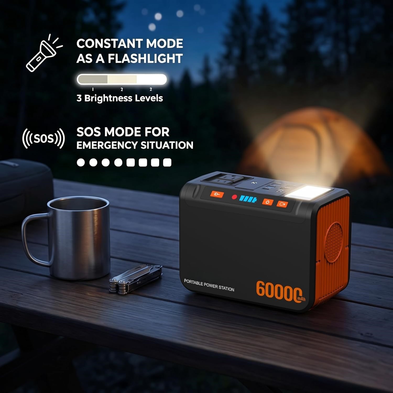 250W Portable Power Station 222Wh Battery With 40W Solar Panel AC 110V Outlet