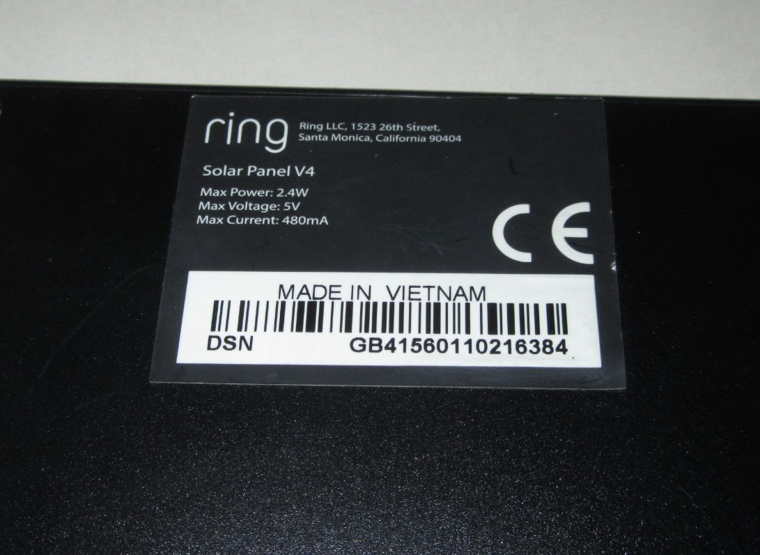 Genuine Ring Solar Panel V4 for Spotlight Cam Battery Black 2.4W 5V #3923 z65/23