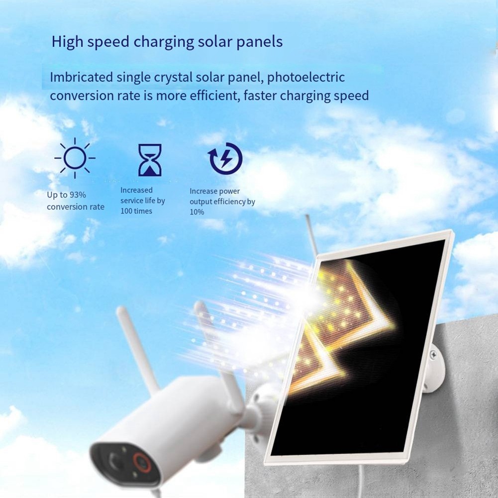10W 5V Monocrystalline Solar Panel DC+Type-C for Low Camera/4836