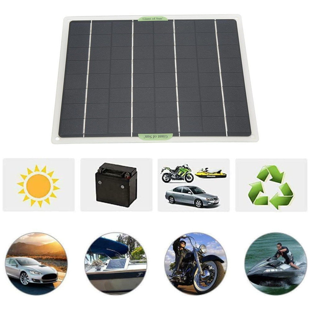 12V Solar Battery Trickle Charger 30W Solar Panel Maintainer Kit for Car RV Boat