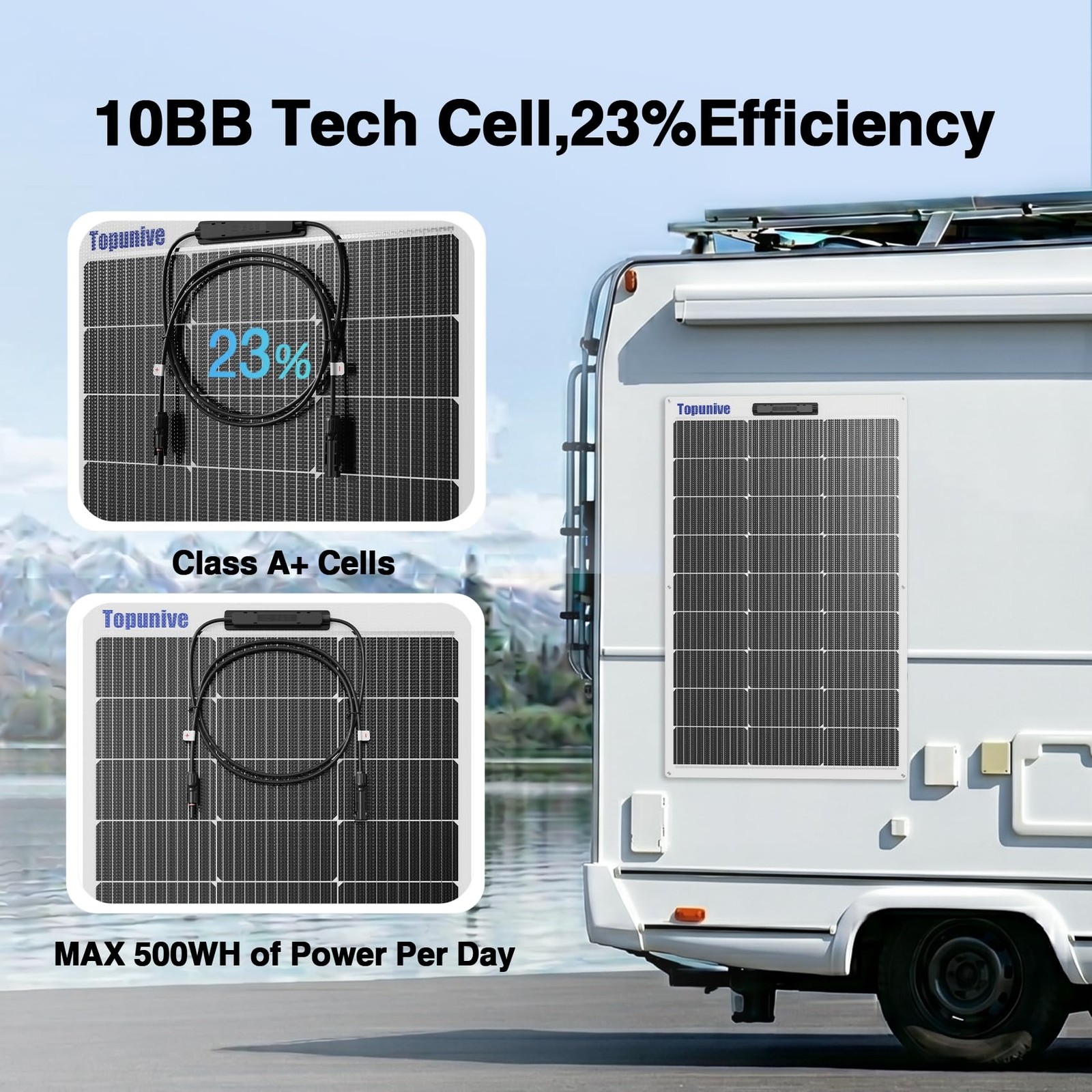100W Flexible Solar Panel Monocrystalline SemiFlexible 12V RV Boat