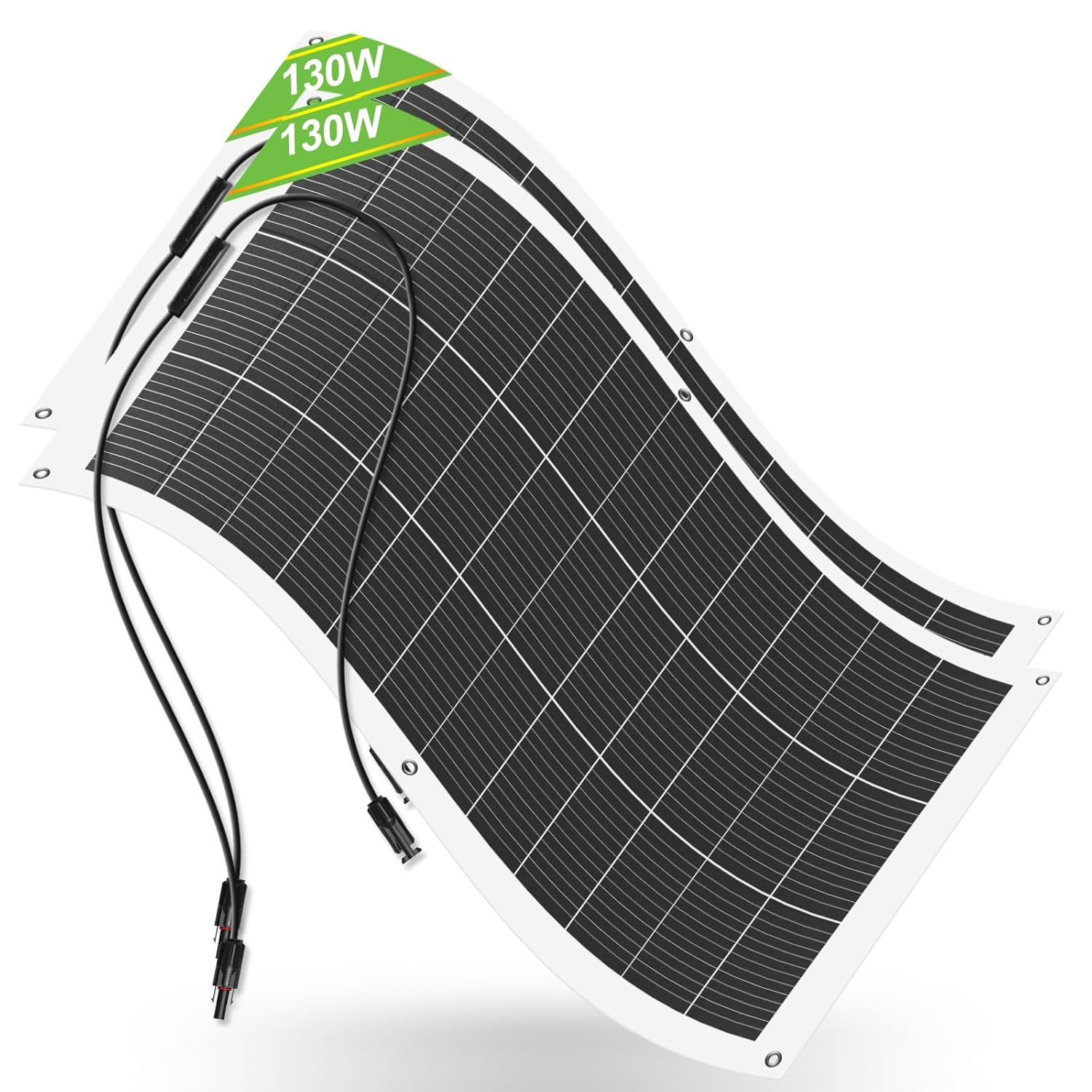 ECO-WORTHY Waterproof Monocrystalline Lightweight Solar Panel 2Pcs 130 Watt (260