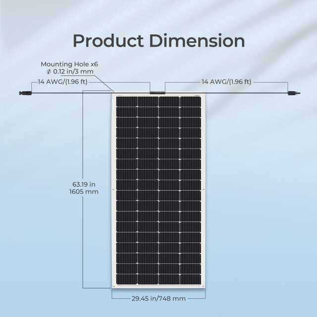 Refurbished Renogy 200W 12V Flexible Mono Solar Panel RV Rooftop Camping
