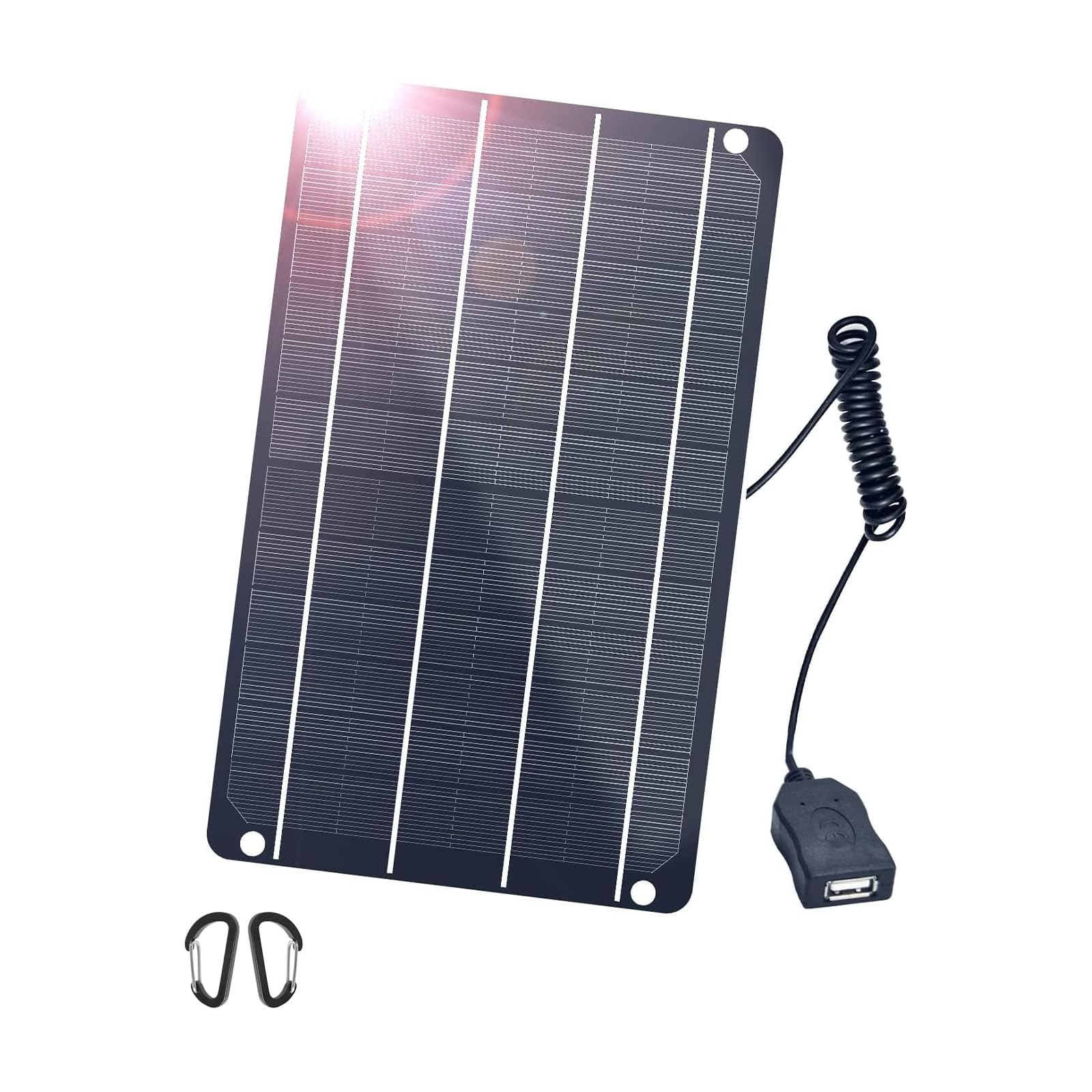 1 Pack Mini USB Solar Charger 5V 6W High-Efficiency Solar Panel for Power Ban…
