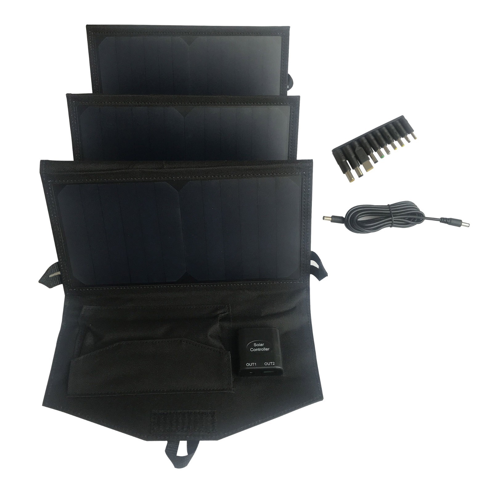 40W Folding Solar Panel Charger 18V/5V for Phone Tablet 12V Battery Waterproof