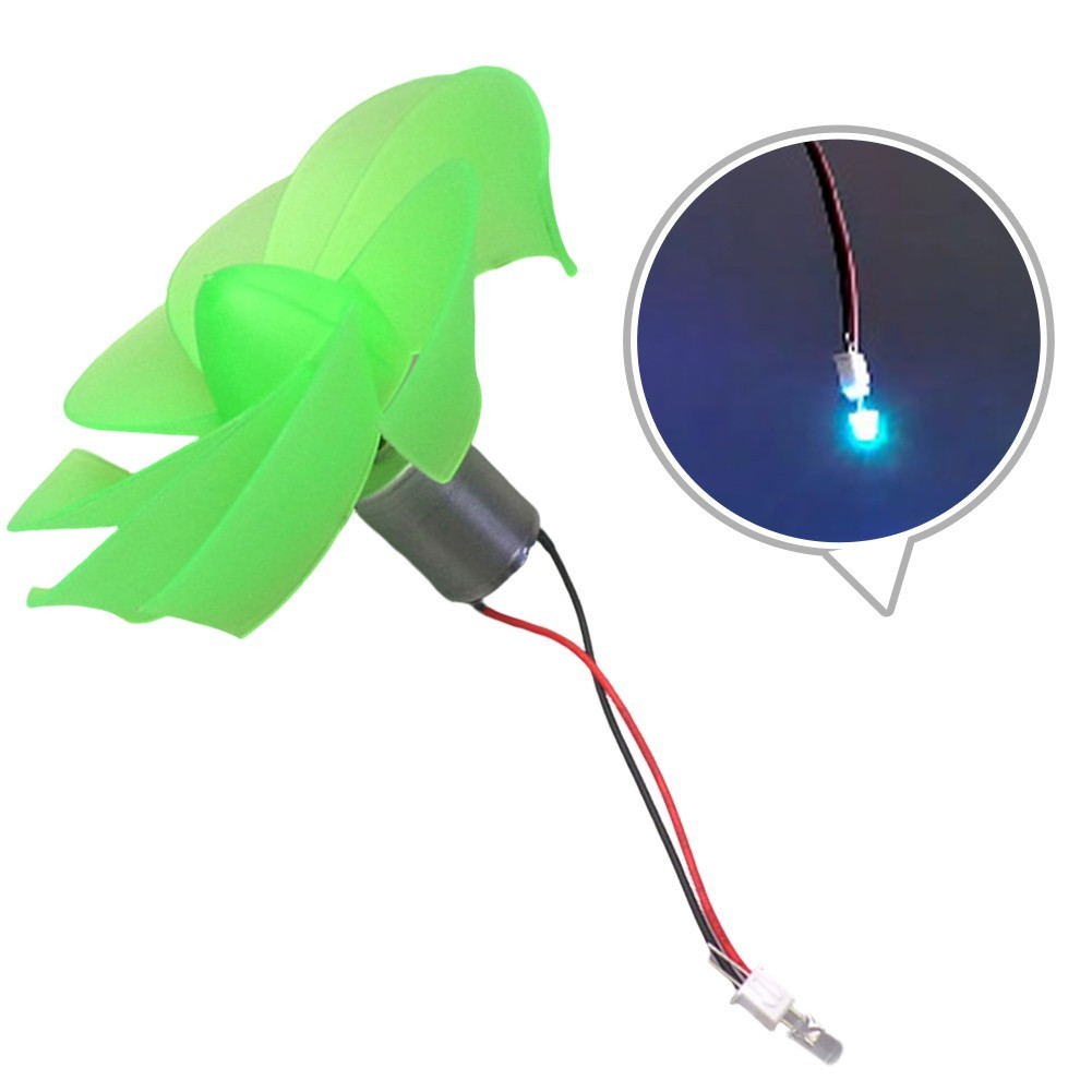 Vertical Wind Turbine Model with LED Light for Classroom and Home Projects