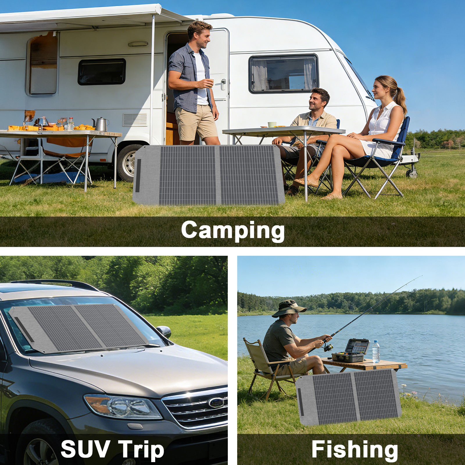 Mhpowos 100w solar panel Portable for Camper Camping outdoor Hiking solarcharger