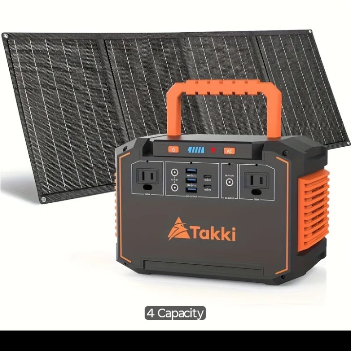350W/150W Peak Solar Generator Portable Power Station with 60W/40W/30W/21W Solar