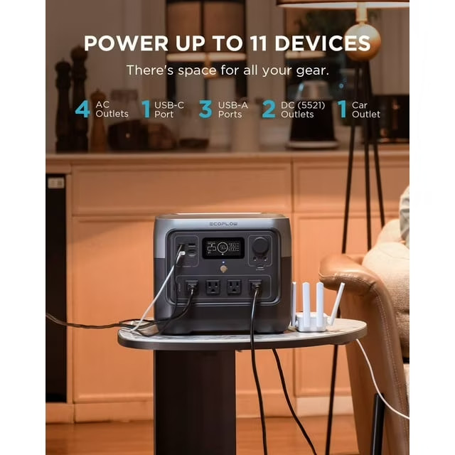 EF EcoFlow Portable Power Station RIVER 2 Pro 700,716Wh LFP Battery,1600W Solar